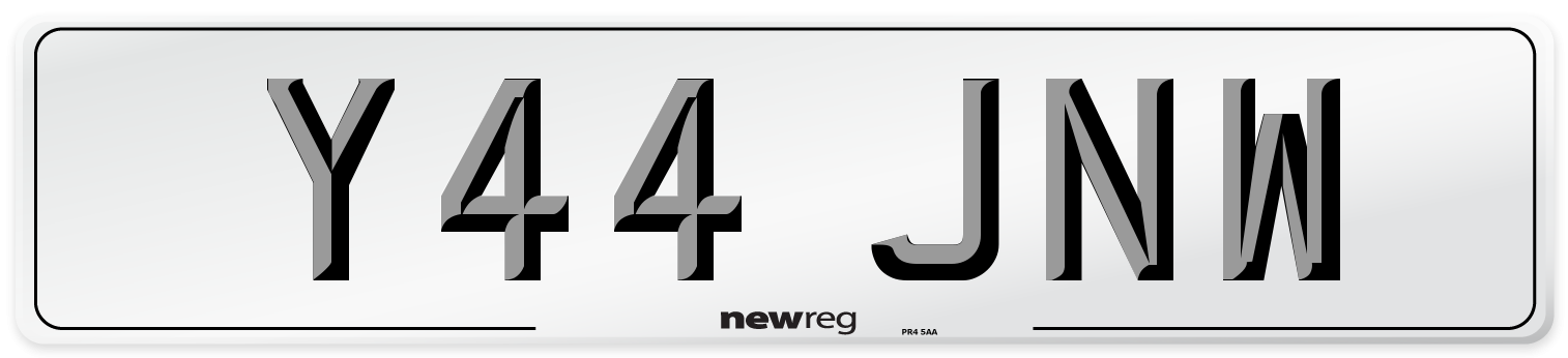 Y44 JNW Number Plate from New Reg